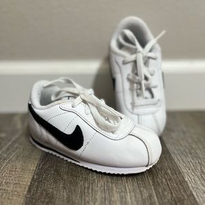 Nike Cortez Classic size 8 toddler white and black